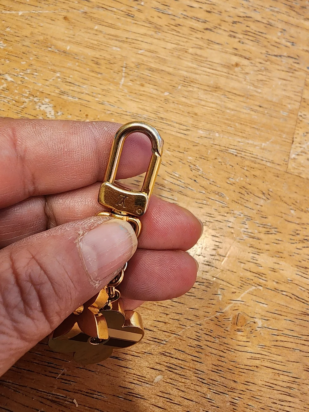 Louis Vuitton Gold Stripes Monogram Flowers Bag Charm.
